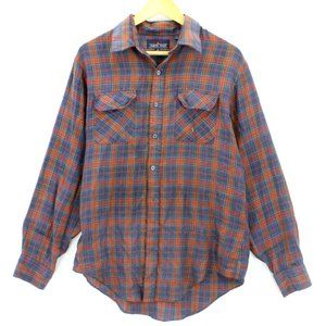 Country Touch Shirt Men's Casual Plaid Red Long Sleeve Button Down Size Large L